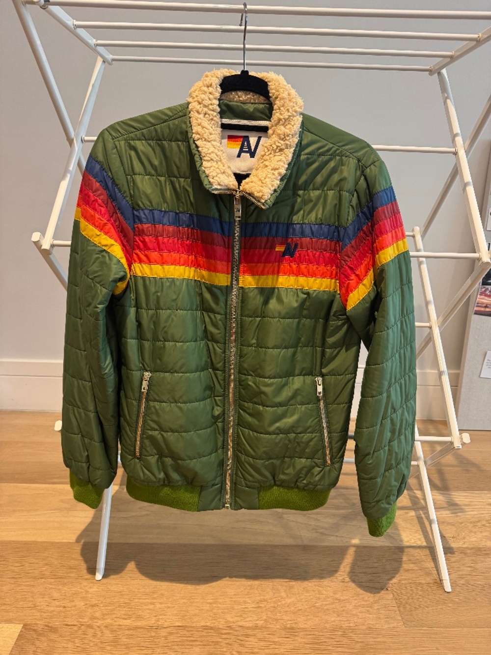 Aviator Nation Womens 5 Stripe Jacket Garden Green
